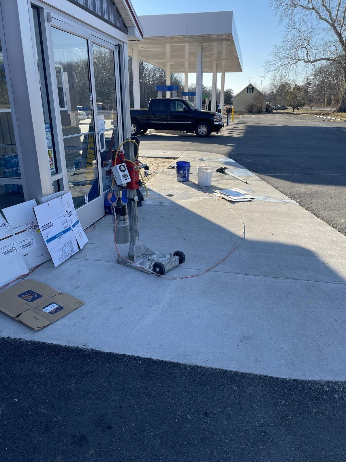 Before: Storefront Bollard Installation