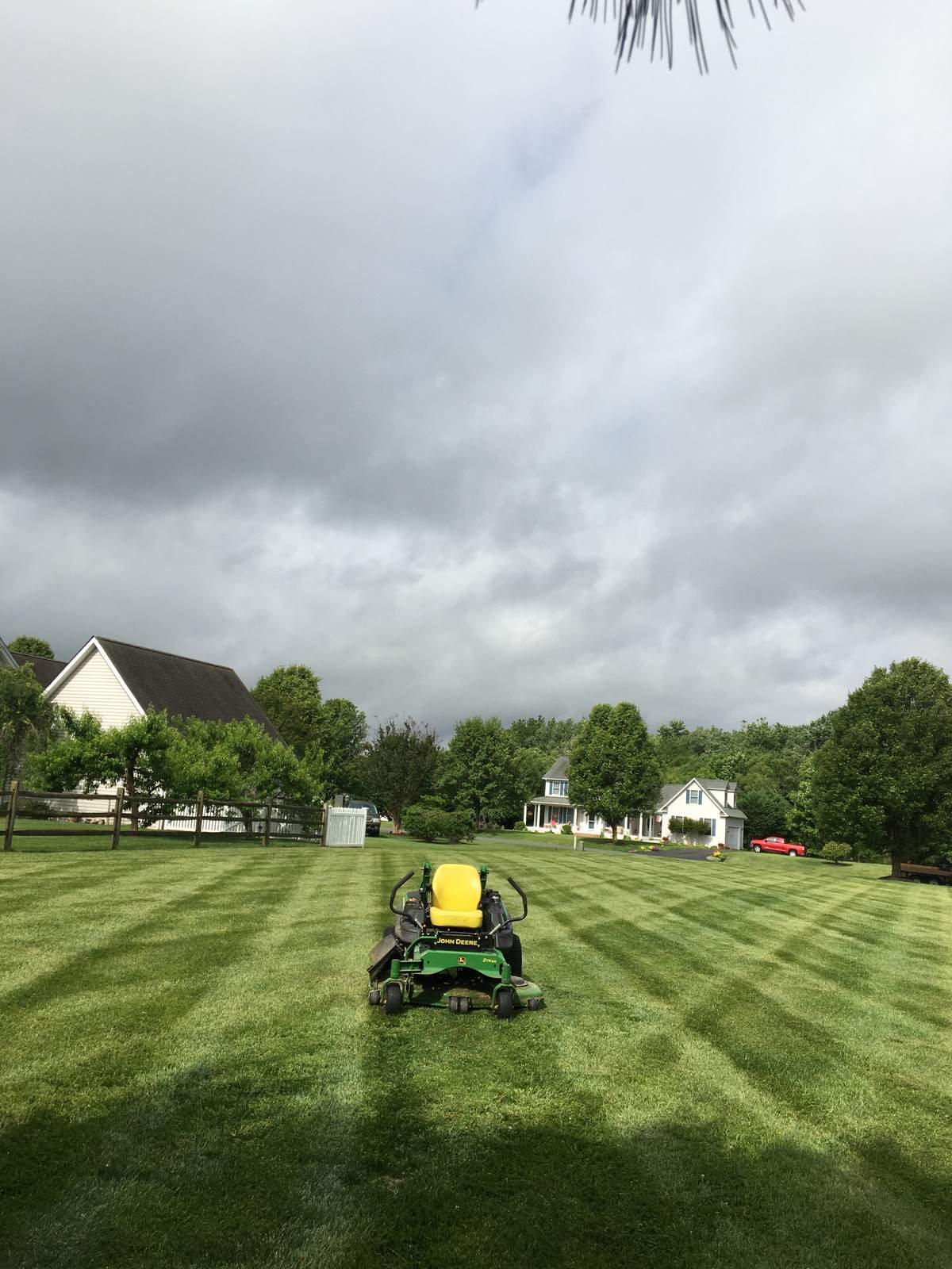 Freshly striped lawn mowed by the Top Notch Property Services crew in Talbot County, MD